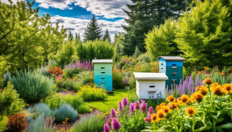Pflanzenauswahl und -pflege zur Förderung der Bienenpopulationen.
